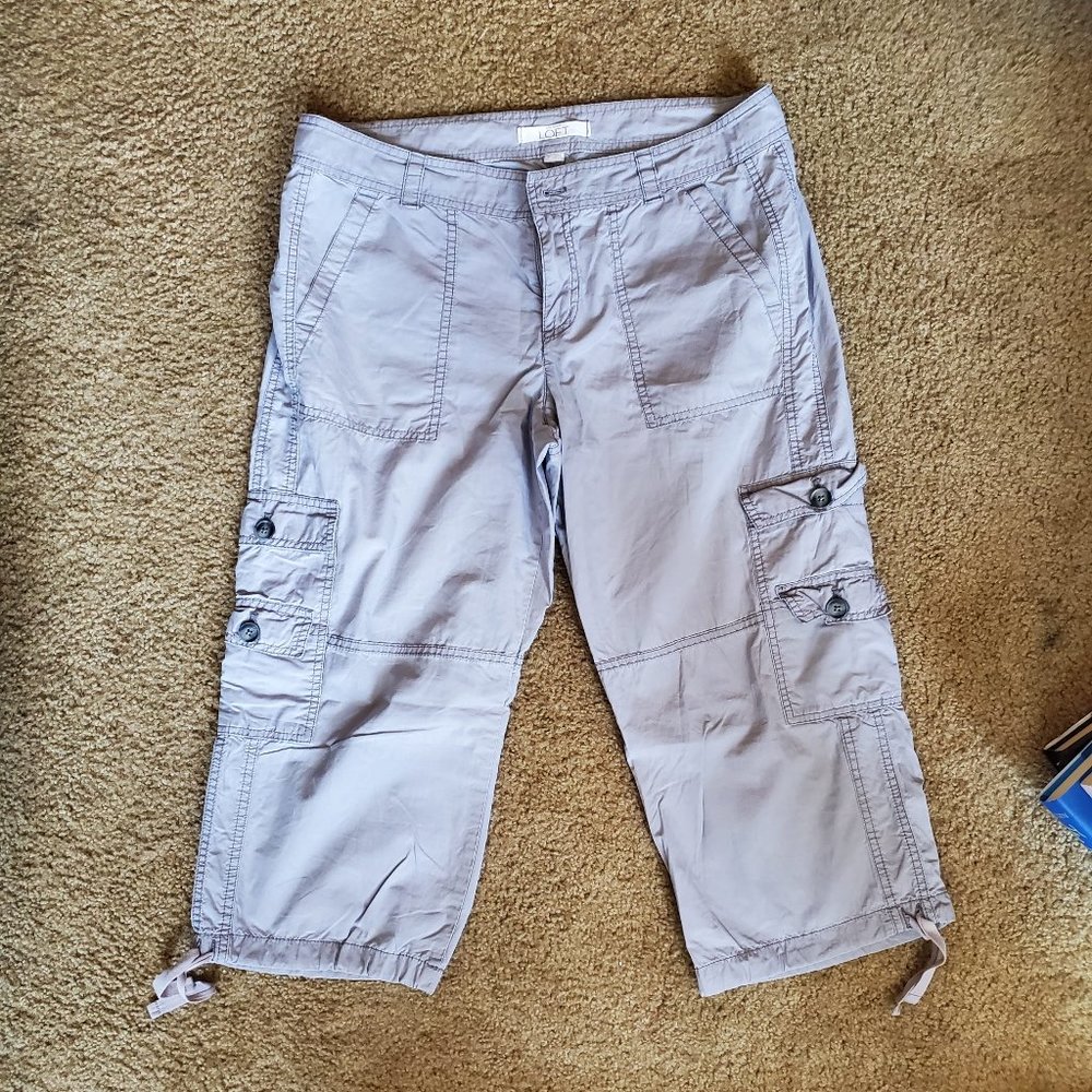 Ann Taylor Loft Cargo Capri Pants